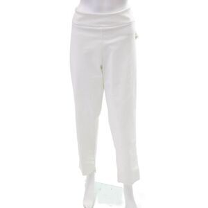 Estelle & Finn Womens High Rise Step Hem Ankle Pants White Size 14